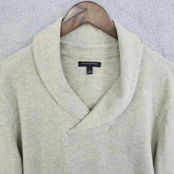 Banana Republic Men's Shawl neck pullover Sweater Size L‎ Cotton Blend - Picture 3 of 7